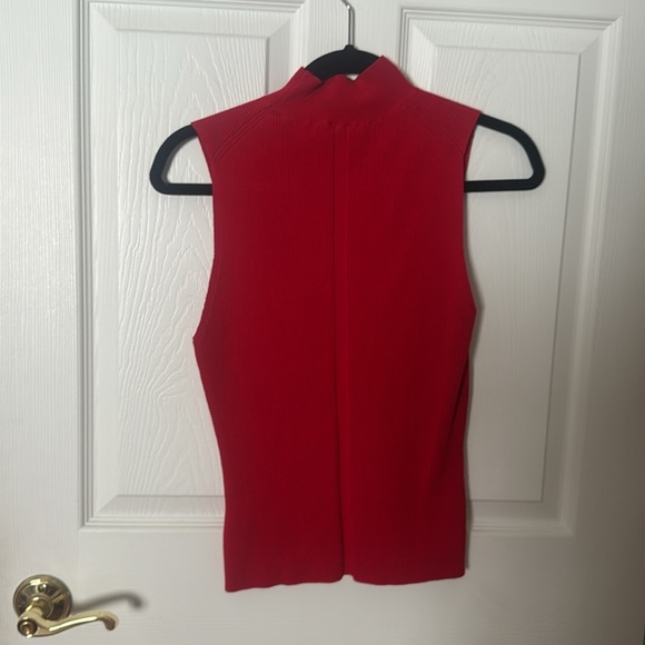 Express Red Mock Neck Tank Top ribbed size medium - Picture 3 of 3